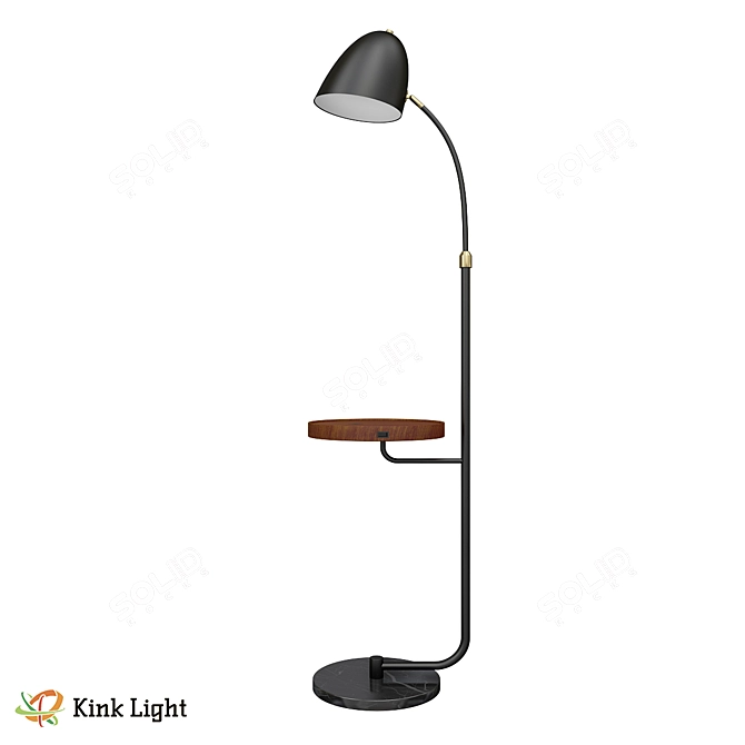 Elegant Classic Metal Floor Lamp 3D model image 2