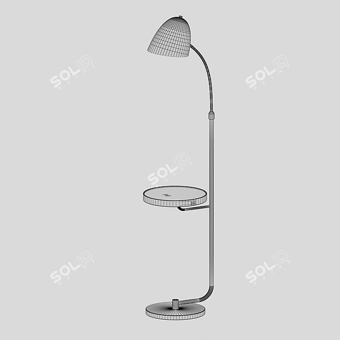 Elegant Classic Metal Floor Lamp 3D model image 3