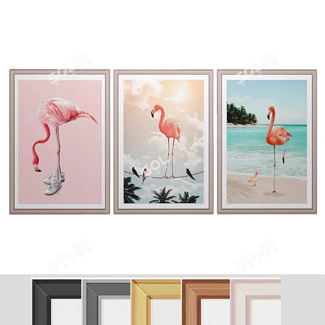 Modern Minimal Art Frames Collection 3D model image 1