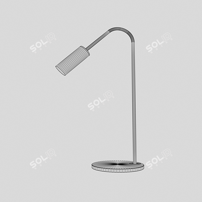 Gold Metal Floor Lamp, 145cm 3D model image 3