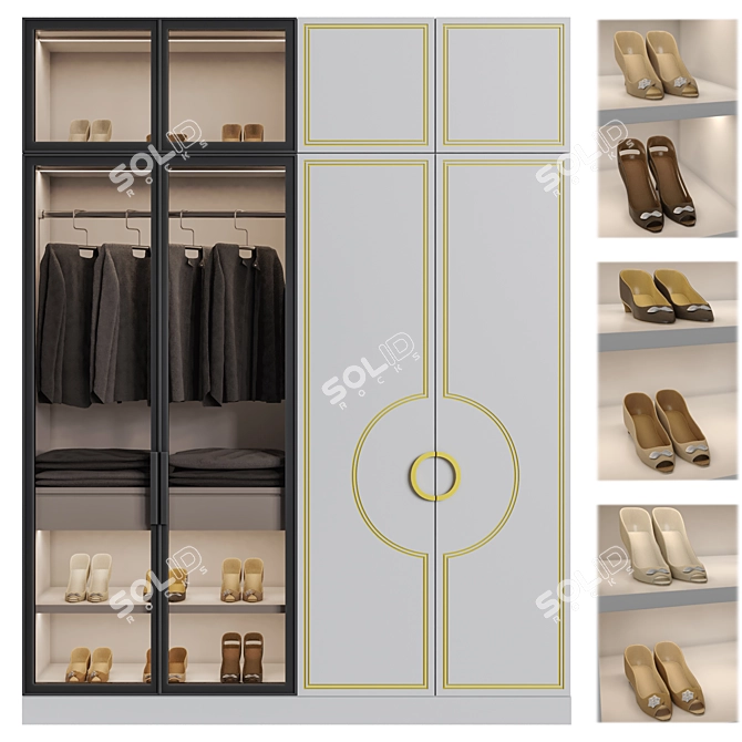 Ellada Modern Wardrobe Closet 3D model image 3