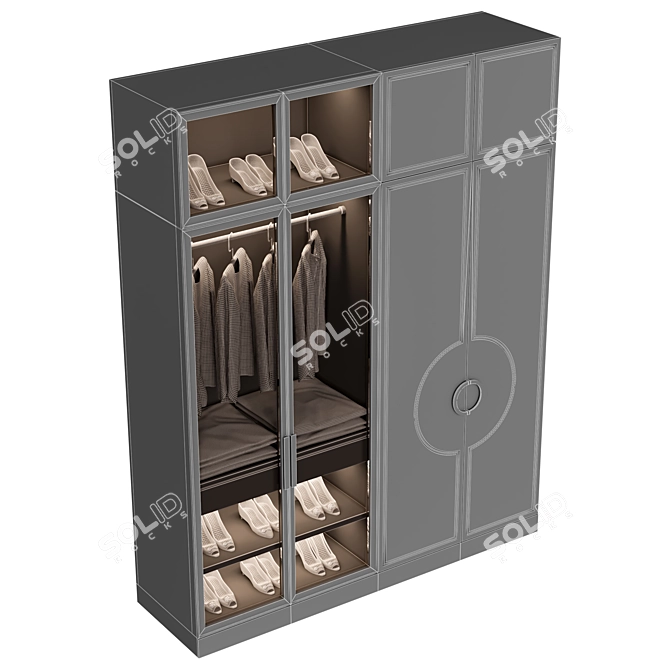 Ellada Modern Wardrobe Closet 3D model image 5