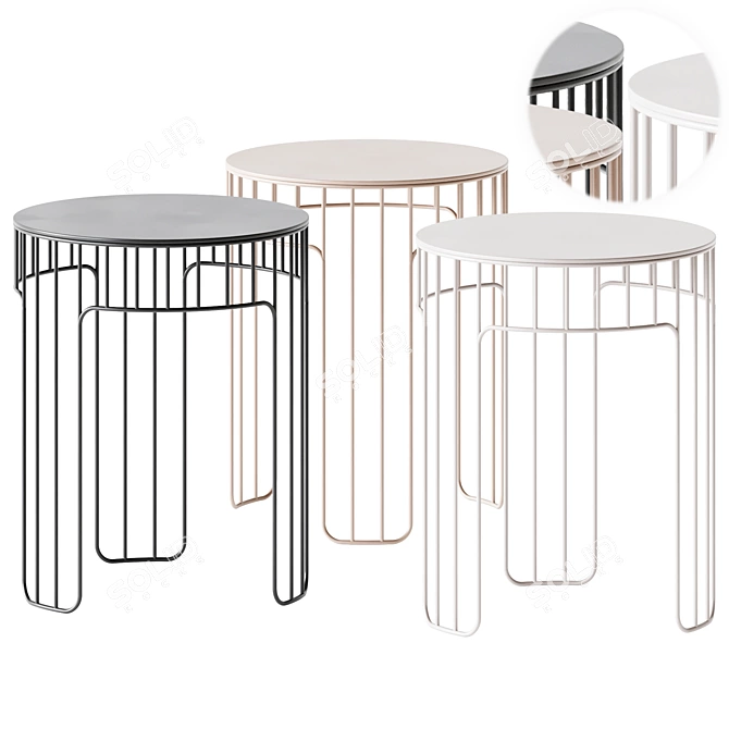 Elegant Cadence Side Table 3D model image 1