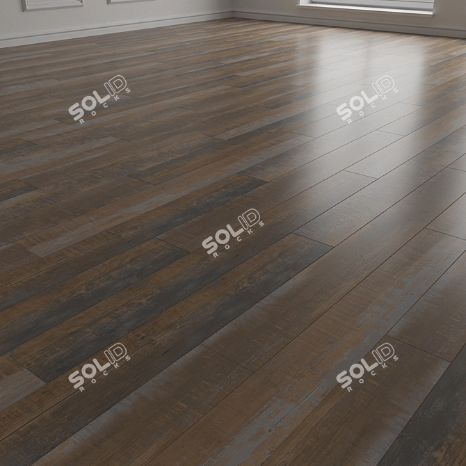 Premium Wood Laminated Flooring Set 3D model image 2