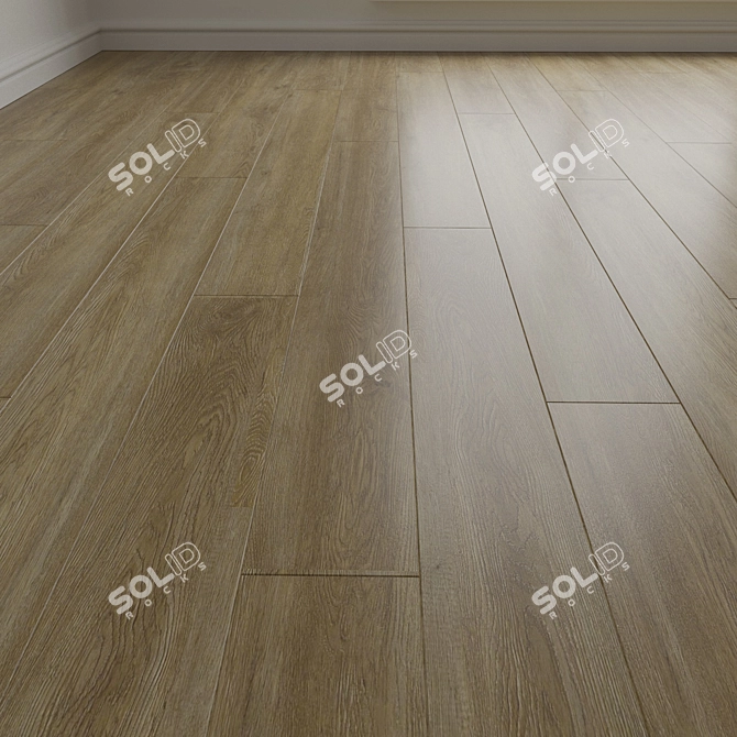 Engineered Wood Parquet Flooring Kit 3D model image 1