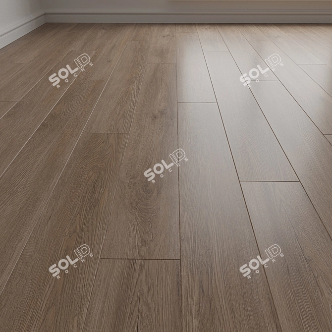 Engineered Oak Parquet Flooring 3D model image 1