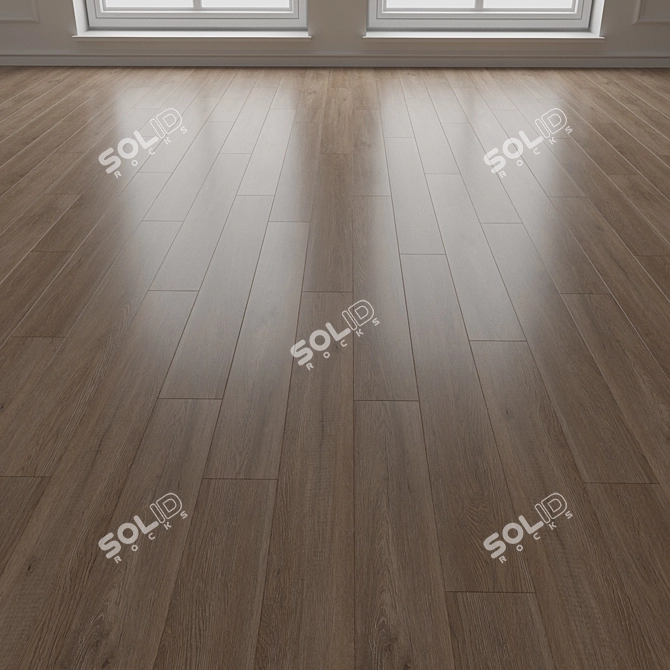 Engineered Oak Parquet Flooring 3D model image 3