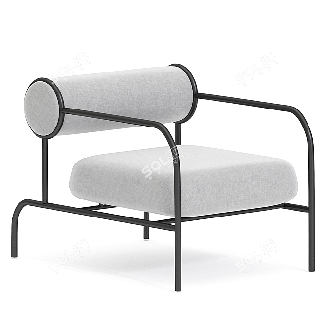 Modern Velvet Shiro Kuramata Sofa 3D model image 1