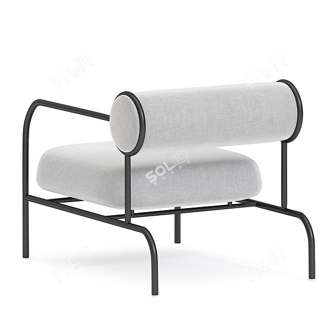 Modern Velvet Shiro Kuramata Sofa 3D model image 2