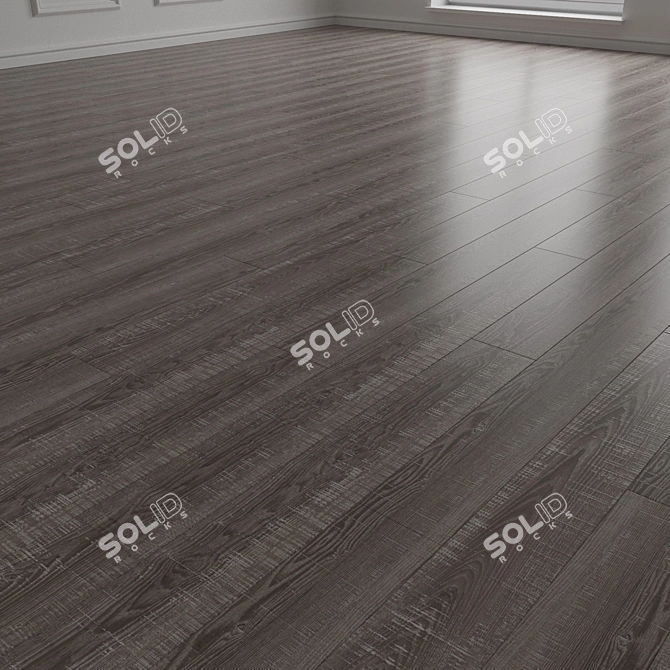 Engineered Dark Oak Laminate Floor 3D model image 2