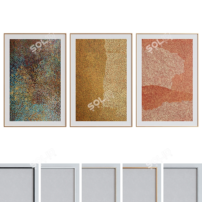 Modern Abstract Picture Frame Set 3D model image 1