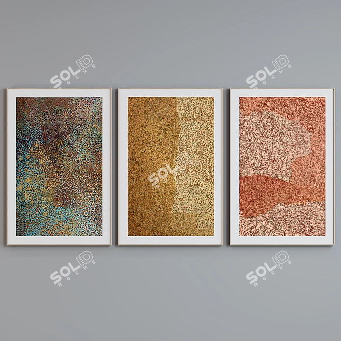 Modern Abstract Picture Frame Set 3D model image 2