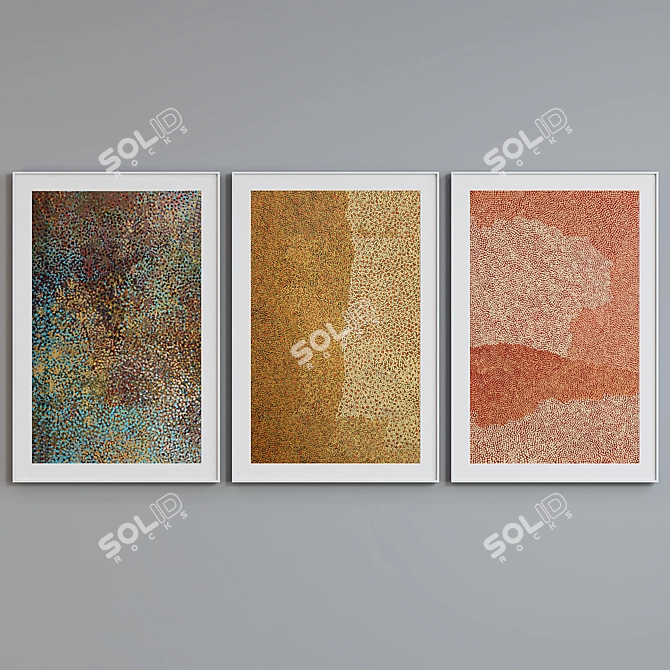 Modern Abstract Picture Frame Set 3D model image 4