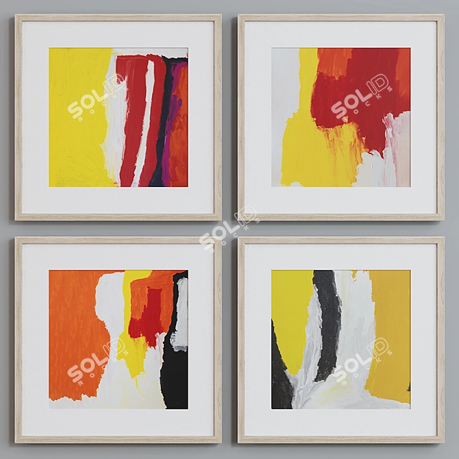 Modern Abstract Picture Frame Set 3D model image 3