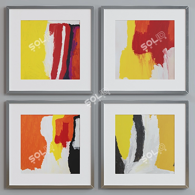 Modern Abstract Picture Frame Set 3D model image 5