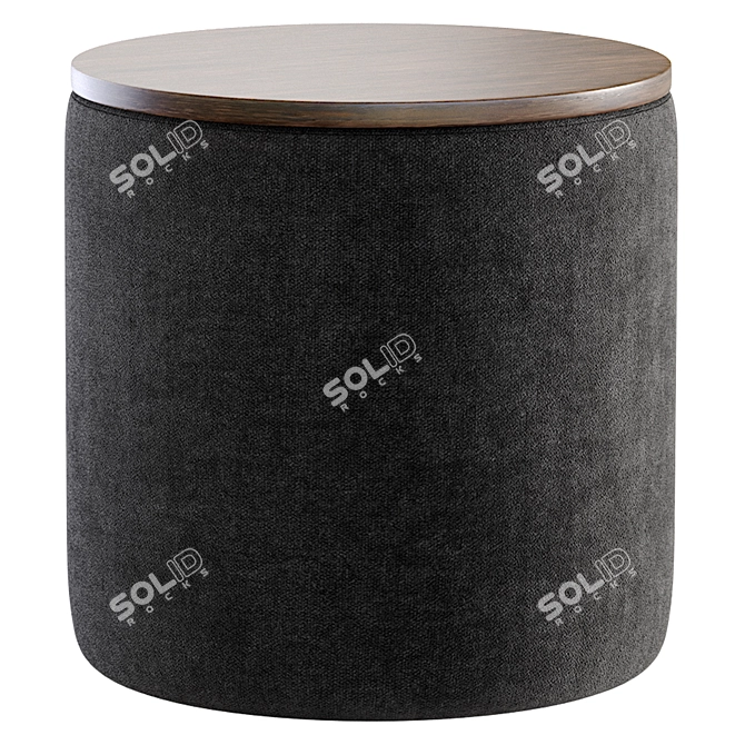 Sleek Textile Yellow Pouf 3D model image 5