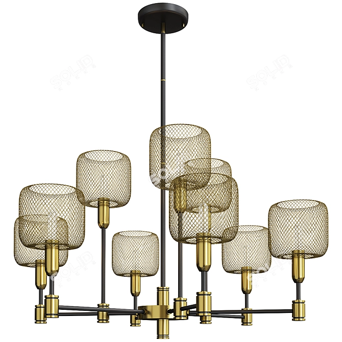 Modern Honeycomb 9-Light Chandelier 3D model image 1