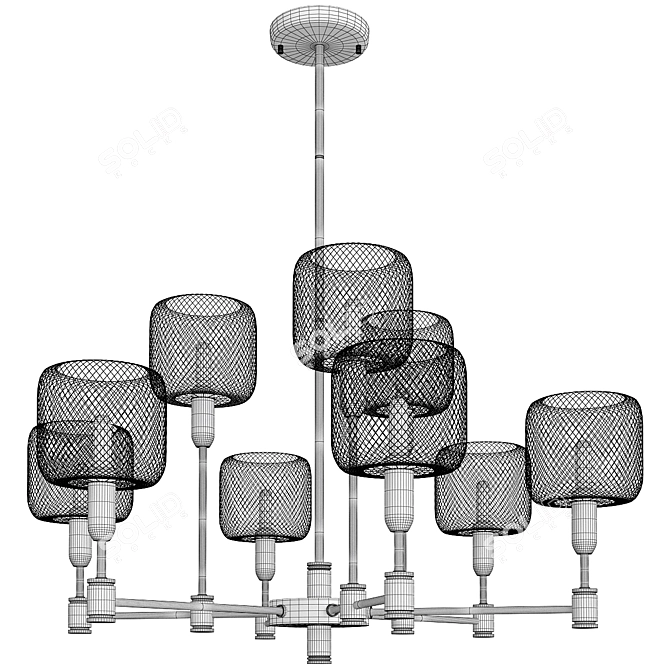 Modern Honeycomb 9-Light Chandelier 3D model image 2