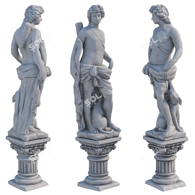 Greek Sculpture Tristan 3D model image 1