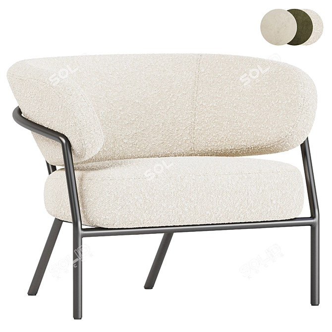 Elegant NANI Armchair in 3D 3D model image 1