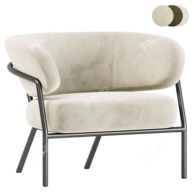 Elegant NANI Armchair in 3D 3D model image 2