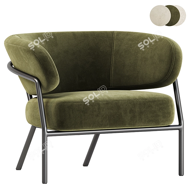 Elegant NANI Armchair in 3D 3D model image 3