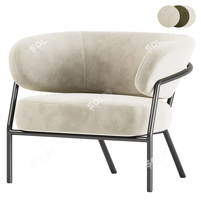 Elegant NANI Armchair in 3D 3D model image 5