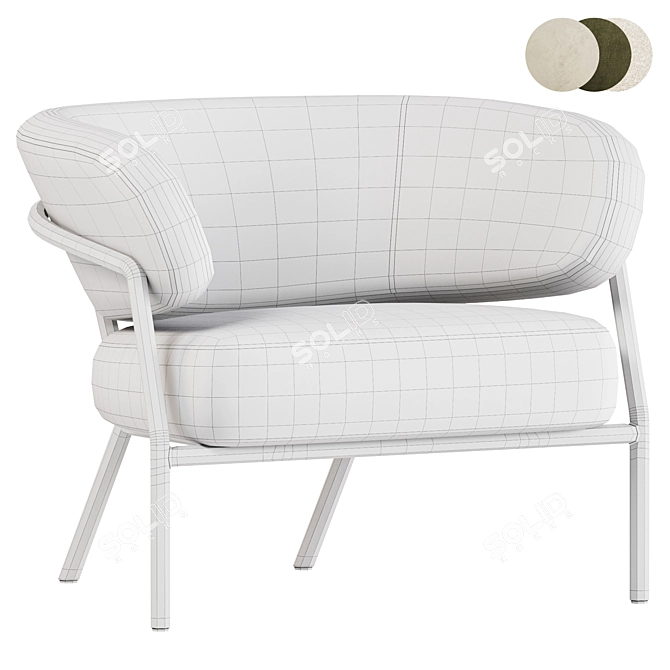 Elegant NANI Armchair in 3D 3D model image 6