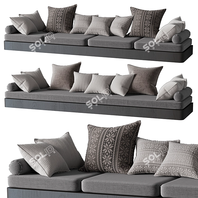 Sill Cushions Set - 78.5mm 3D model image 1