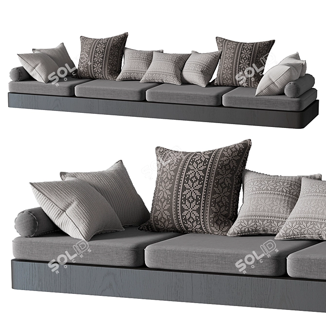 Sill Cushions Set - 78.5mm 3D model image 2