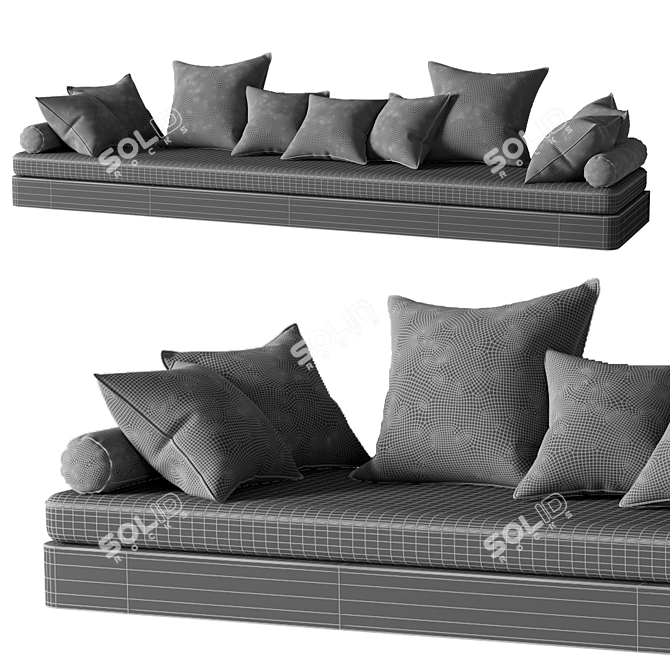 Sill Cushions Set - 78.5mm 3D model image 4