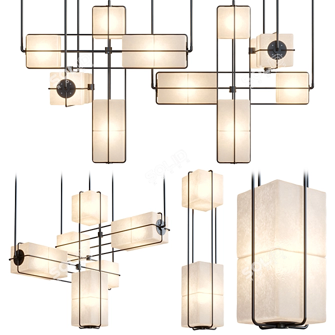 Contemporary Alice Pendant Chandelier 3D model image 1