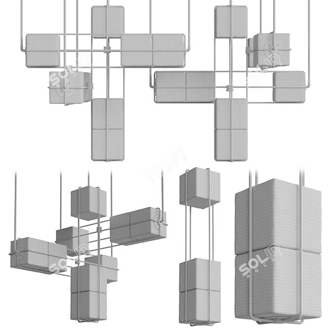 Contemporary Alice Pendant Chandelier 3D model image 5