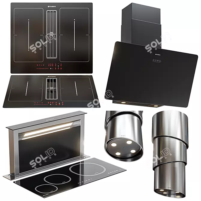 Faber Kitchen Appliance Set Bundle 3D model image 1