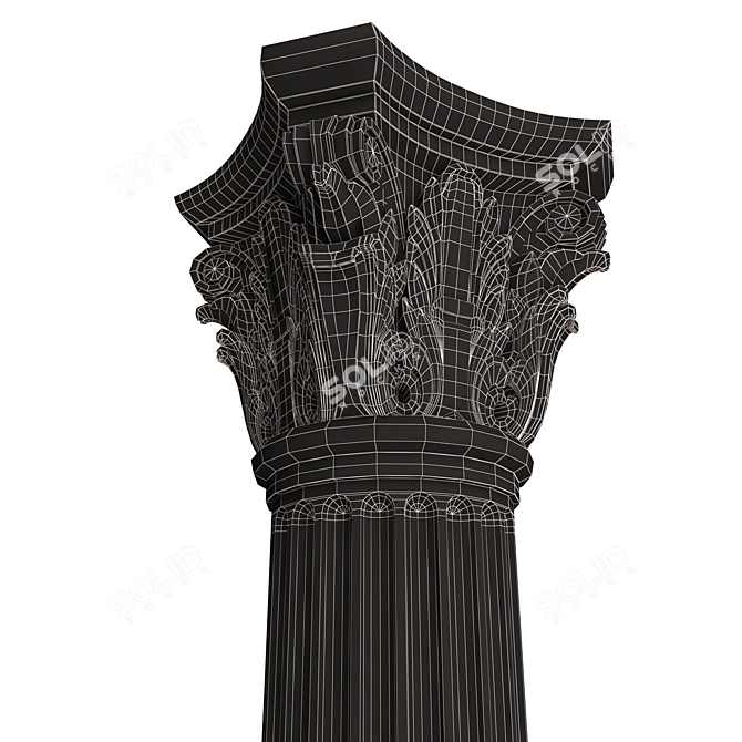 Modern Architectural Column Capital 3D model image 5