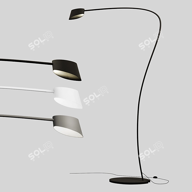 Contemporary Little Flag Floor Lamp 3D model image 1