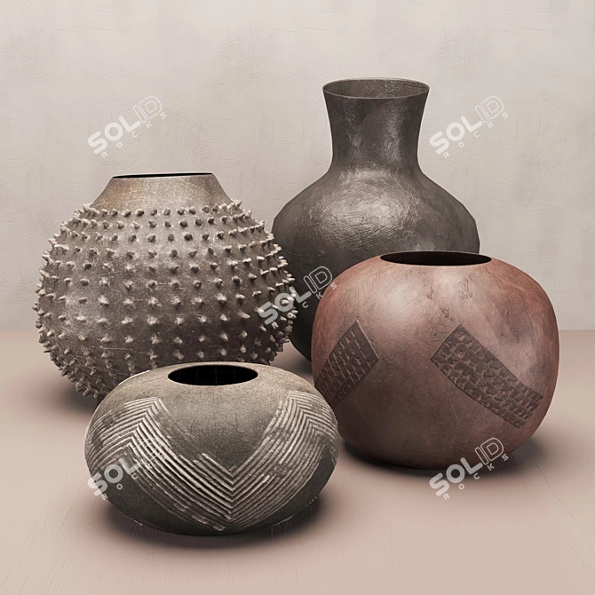 Zulu Beer Pots Collection 3D model image 1