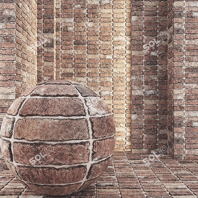 Seamless Brick Texture 4K PBR 3D model image 1