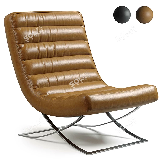  Luxe Leather Lounger: Exclusive Comfort 3D model image 1