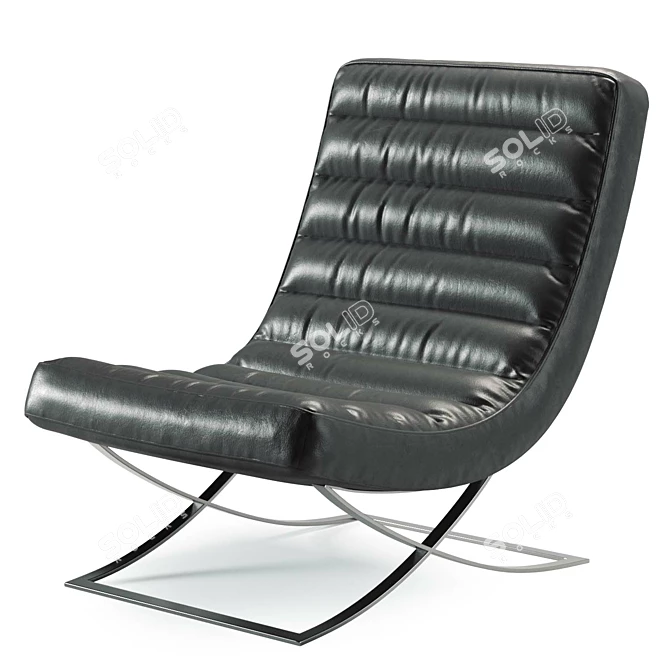  Luxe Leather Lounger: Exclusive Comfort 3D model image 2