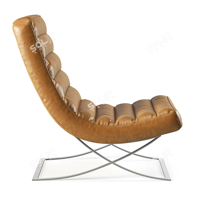  Luxe Leather Lounger: Exclusive Comfort 3D model image 4