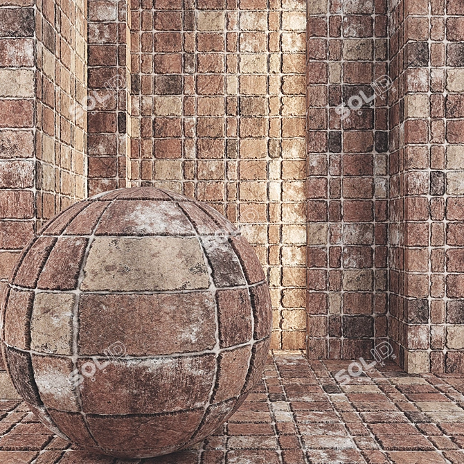 Seamless Brick Texture Set 3D model image 1