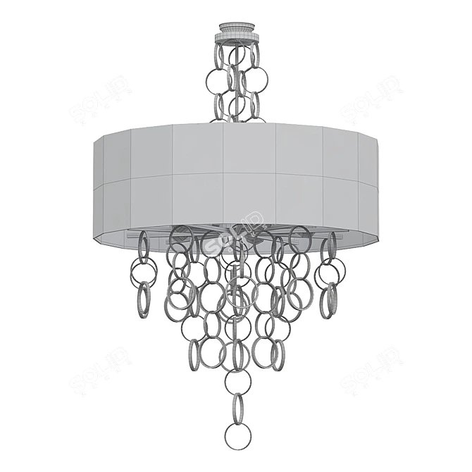 Golden Circle Black Chintz Chandelier 3D model image 2