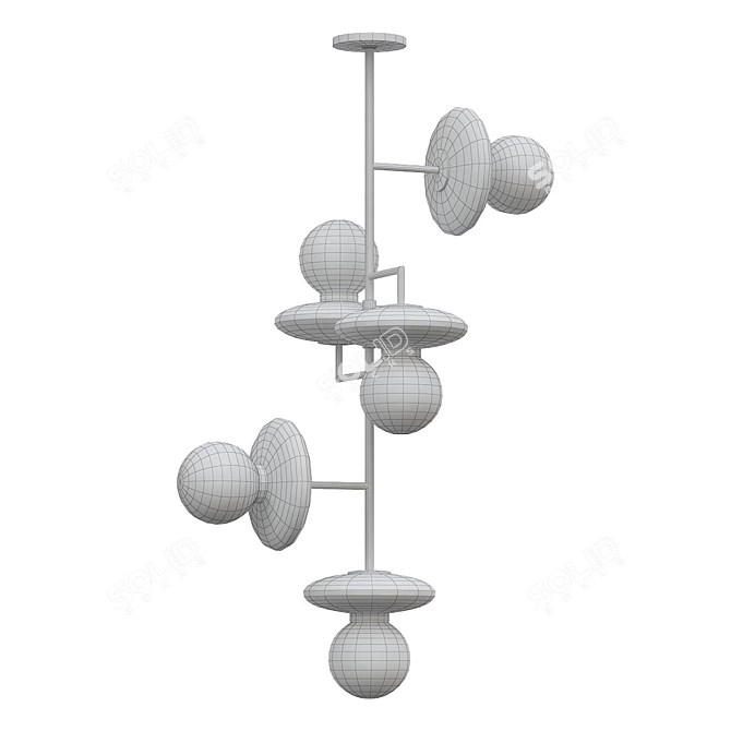 Elegant Pimpri Chandelier Fixture 3D model image 2