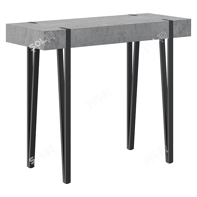 Adena Industrial Console Table 3D model image 1