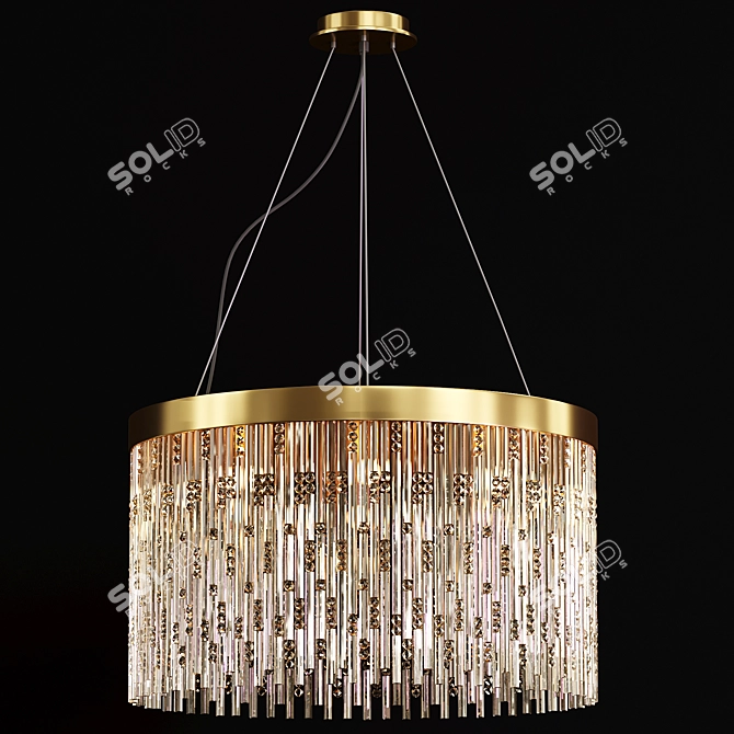 Sleek Modern Chandelier Design 3D model image 2