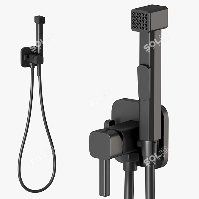 Sleek Hygienic Shower Set 3D model image 7