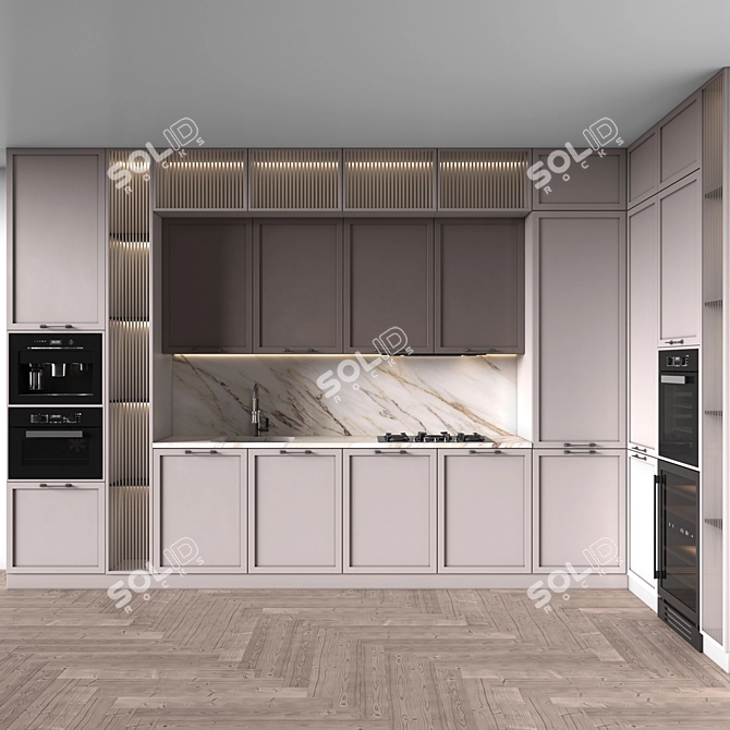 Neoclassic 93 Corner Kitchen Set 3D model image 1