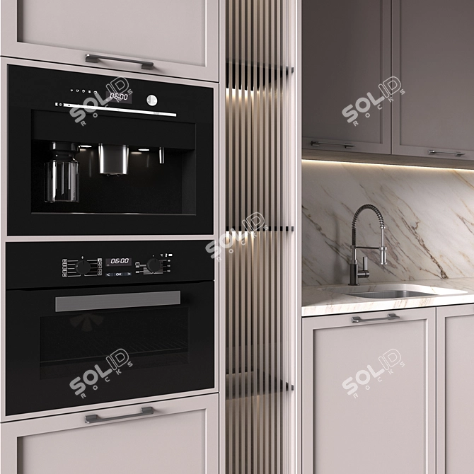 Neoclassic 93 Corner Kitchen Set 3D model image 2