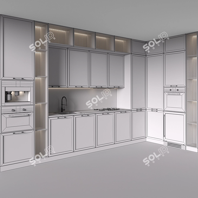 Neoclassic 93 Corner Kitchen Set 3D model image 4